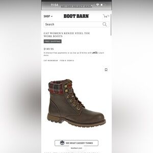 CAT Brown Steel Toe Work Boots